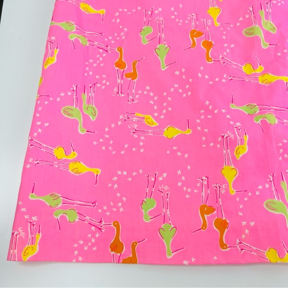 Lilly Pulitzer Pink Yellow Green Beachcomber Bird Print Rare Vintage Skirt - Picture 3 of 13